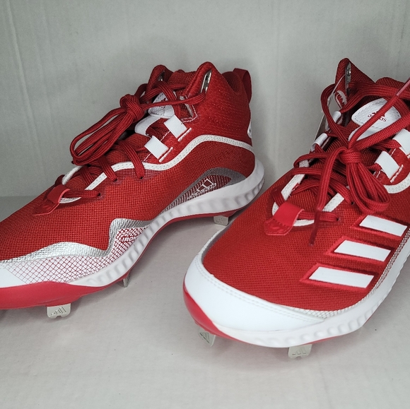 adidas Icon 6 Bounce Mid Baseball Cleats Red FV9356 Men's Size 8 New. - Picture 6 of 8